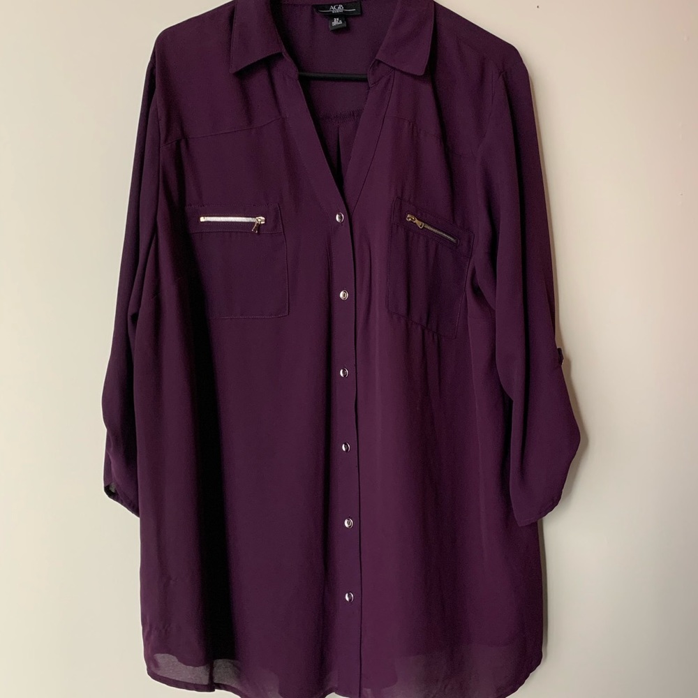 AGB plum button down